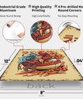 Dope Vintage Metal Sign With Koi Fish And Ramen Bowl Illustration For Home Bar Kitchen Decor Room Garage And Office Wall Art Retro Tin Sign Poster 8x12 Inch Collectible Rustic Wall Decor For Living Room featuring a detailed design with specifications highlighting aluminum material and size.