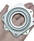Heavy Duty Lazy Susan Hardware Set Featuring A 3 Inch Square Ball Bearing Swivel Plate With 120 Lb Capacity And Five Sixteenth Inch Thick Rotating Disc in hand
