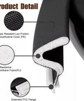 Close-up of Door Frame Kerf Weather Stripping Seal Non Adhesive PU Foam With PE Cover showing layers and flanged design