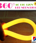 360 Degree Neon LED Rope Light With Remote, Dimmable And Waterproof, Flexible 65.6ft 20m Golden Yellow, Totally Lit Multi Modes