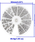 Straight Up Solid 304 Stainless Steel Cup Point Hex Set Screw Assortment Featuring 240 Pieces Across Twelve Standard Inch Threads For No Nonsense Heavy Duty Machinery Repairs in a rotating compartment disc.