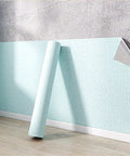 Extra Thick 5Mm Self Stick Wallpaper To Warm Chilly Walls Peel Away 3D Texture Thermal Insulation Roll No Fuss Install For Renters Waterproof Ceiling Room Cover In Blue displayed on a wall with a rolled section.