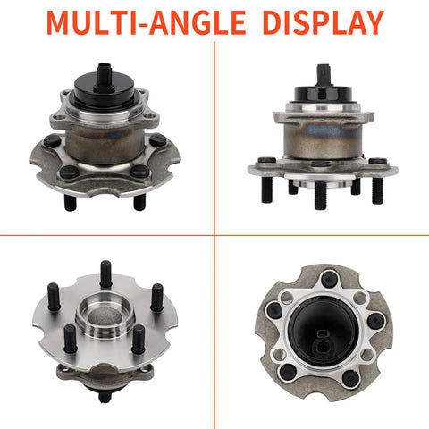 Pair Wheel Hub And Bearing Assembly 512372 Replacement For Lexus HS250H 2010 Through 2012 NX200T 2015 Through 2016 multi-angle view