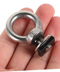 Heavy Duty Roof Rack Tie Down Kit With Stainless Steel Eye Bolt Anchors Slot Track Mounts Ring Bolts And Press Fasteners For Rock Solid Gear Security On SUVs And Trucks, stainless steel eye bolt close-up