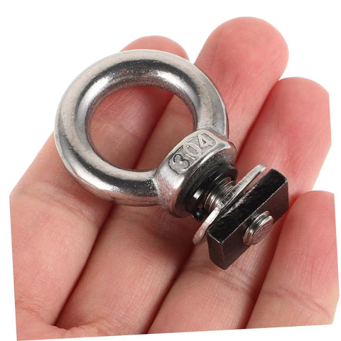 Heavy Duty Roof Rack Tie Down Kit With Stainless Steel Eye Bolt Anchors Slot Track Mounts Ring Bolts And Press Fasteners For Rock Solid Gear Security On SUVs And Trucks, stainless steel eye bolt close-up