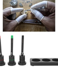 Pro Grade Watch Oiler Pens With Base Automatic Precision Lubrication Tool, set of 3 with stands, for watchmakers.