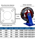 Heavy Duty 1000Kg Caster Wheels Set With Brakes And Swivel Noiseless Gray Rubber Castors For Trolleys And Workbenches diagram