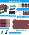 Complete kit for Heavy Duty 6 Inch Mini Disc Sander And Bench Belt Sander Combo, includes sanders, belts, and power adapter.