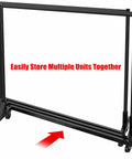 Industrial Grade Z Base Garment Rack With Beefy 500 Pound Capacity And 63 Inch Extra Long Bar Black Finish, stacked view