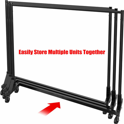 Industrial Grade Z Base Garment Rack With Beefy 500 Pound Capacity And 63 Inch Extra Long Bar Black Finish, stacked view