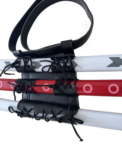 3 Sword Holder Belt Bag For Katana And Ninja Swords Adjustable Leather Holster Case with frog strap ring detail