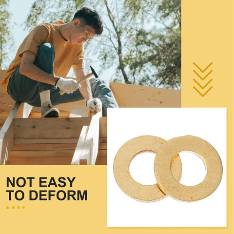 Huge 50 Pack Top Shelf M5 Flat Copper Washers Kit For Heavy Duty Sealing Gaskets That Distribute Load Smoothly To Stop Leaks In Hot Temp Or Wiring Projects Where Durability stays legit And Tough Enough To Handle Any Job Without Breaking A Sweat, M5 copper washers shown
