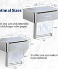 Dimensions of Two Pack Stainless Steel Toilet Paper Holder With Built In Shelf For Mega Rolls Up To 6 Inch Diameter