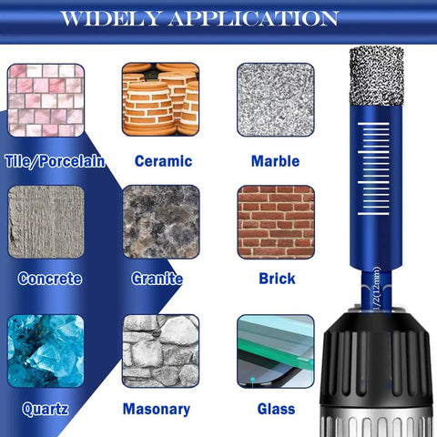 10 Piece Dry Diamond Drill Bit Set For Tile Ceramic Marble Porcelain Stone Glass Not For Wood 6mm Bits application guide