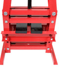 Front view of 6-Ton Benchtop Hydraulic A-Frame Shop Press With Press Plates for metal bending and straightening.