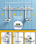 Beefy Heavy Duty Wall Mount Bracket For Mini Split Systems 9000–36000 BTU with built-in level and adjustable width