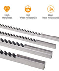 Keyway Broach Set 18 Piece HSS Inch Tool Kit For Precision Machining displaying high-speed steel broaches on white background