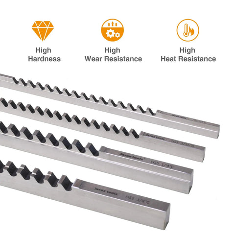 Keyway Broach Set 18 Piece HSS Inch Tool Kit For Precision Machining displaying high-speed steel broaches on white background