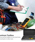Technician with Rugged Aluminum Case With Foam Inserts Portable Hard Case Organizer For Tools And Gear on site