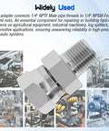 Hydraulic Swivel Adapter 1/4 Inch NPTF Male To 1/4 Inch NPSM Female 360 Degree Swivel For Tight Spaces No Fuss Alignment Anti Kink Design Durable Steel Construction High Flow Quick Connect used in hydraulic systems