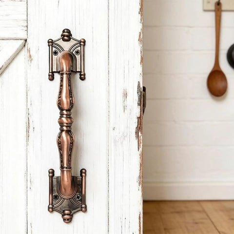 2 Pack 9.25 Inch Red Bronze Barn Door Handles, Heavy Duty Pulls for sliding doors, cabinets, closets, and kitchen furniture.