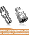 Set Of 4 NPT 3/8 Inch Pressure Washer Quick Connect Couplers With Stainless Steel Male And Female Fittings for hose connection