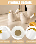 Sleek Ceramic Bird Toilet Bolt Covers Straight Up Upgrade Your Bathroom Vibe With Dope Rust Proof Screw Cap Decor For Bottom Toilet Base And Floor Hardware Accessories - front and bottom views of decorative bird caps.