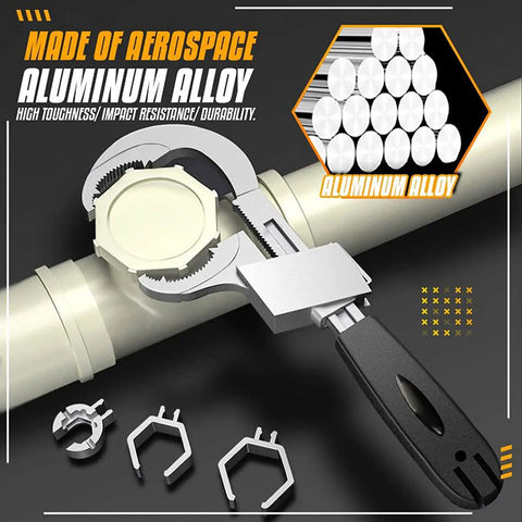 Adjustable Double Ended Wrench Set For Plumbing And Sanitary Installations multifunction wrench on pipe aluminum alloy