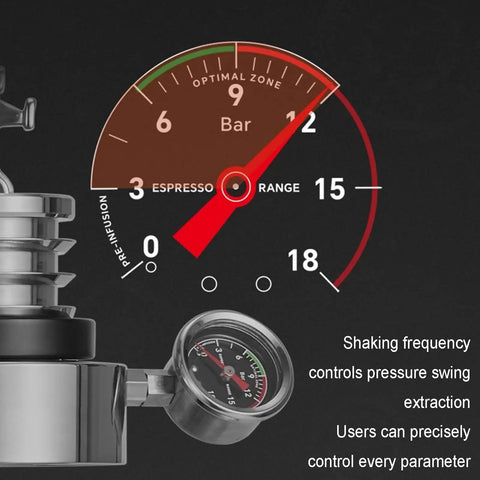 Level Up Your Coffee Game With This Dope Hand Cranked Espresso Machine Featuring Pro Grade 58mm Brewing Head And Adjustable Pressure Extraction For Silky Lattes And Cappuccinos At Home Or On The Road - Pressure gauge detailing.