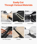 Sliding Compound Miter Saw With 12-Inch Blade cutting wood, decking, metals, laminates, and plastic