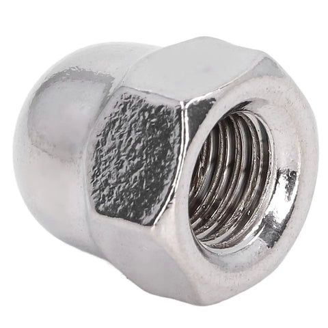 Fabater 50 Pcs A2 70 Stainless Steel Cap Nut Kit With Precise Threads For Auto Repair, Machining And Heavy Equipment Maintenance Installation Durable And Secure Fit Fastener Accessory, close-up chrome cap nut