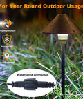 Low Voltage Pathway Lights With Timer Set Of 4, Auto On Off 4 Hour 6 Hour 8 Hour, 3000K waterproof connector detail