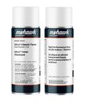 Dark Golden Oak Wood Repair Bundle With Aerosol Stain And Clear Satin Topcoat For Spray On Color Matching and No Sweat Furniture Touch Ups That Deliver Killer Smooth Results Daily - Two aerosol cans.