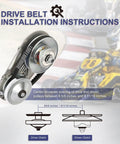 Installation instructions for Three Pack Drive Belt Set for 30 Series Torque Converter Go Karts, diagram showing driver and driven clutches.