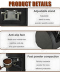 No Nonsense Electric Coffee Tamper 58mm Stainless Steel Press adjustable stand and anti-slip feet for stability.