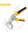 3 Inch Hand Seamers Sheet Metal Bender Tool With Straight Jaw, ergonomic yellow and black handle, product size dimensions