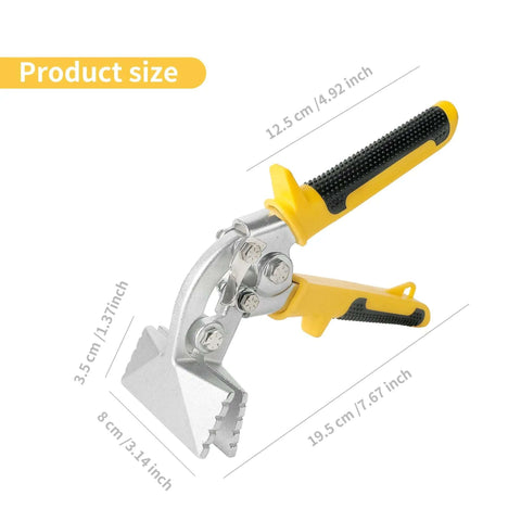 3 Inch Hand Seamers Sheet Metal Bender Tool With Straight Jaw, ergonomic yellow and black handle, product size dimensions