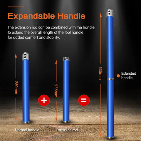 Expandable handle and extension for Carbide Tipped Wood Turning Tools Set With Pro Grade Aluminum Grip Handles.