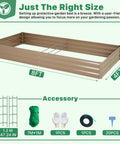 Galvanized Raised Garden Bed Kit With Two Tomato Cages Gloves Trellis Netting Plant Labels And Ties Brown 8x4x1ft Metal Planter