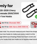 Chevrolet Silverado 2500/3500 HD Front Tow Hook Covers Hitch Cover For 2020-2026 Trucks Custom Fit for specific hook shapes