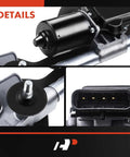 Close-up of Front Windshield Wiper Motor And Linkage Assembly For Chevrolet Equinox And Gmc Terrain 2010 To 2017, showing details.