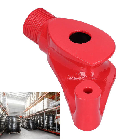 Heavy Duty 90 To 180 Degree Conduit Bending Tool Manual Pipe Bender Cast Iron Tube Former close-up red color with threaded end