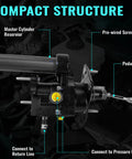 Top Tier Hydraulic Power Brake Booster Direct Swap For Chevy Gmc C1500 K1500 Suburban 1997 Through 2000 showing master cylinder reservoir components.