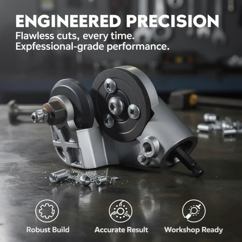 Kick Your Power Drill Up A Notch With This Premium Drill Nibbler Metal Cutter Attachment showing heavy-duty titanium gears.
