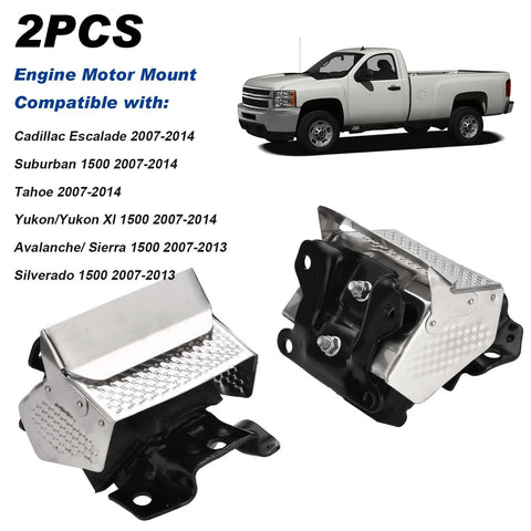 Two Piece Engine Motor Mount Kit With Heat Shield Right And Left Trans Mount Replacement For GM Trucks And SUVs 2007 2014