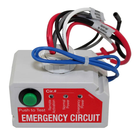 Elcu 200 Emergency Lighting Control Unit Power Pack White with Watchdog Feature and Push to Test Button, cables visible