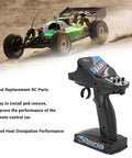 Heavy Duty Seven Channel Rc Receiver Upgrade Kit Featuring Brushless Esc System And Precision Servo Controller For Off Road Crawler Stadium Trucks with remote control in action.