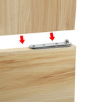Bulletproof Four Pack Concealed Cabinet Hinges Yield Slick Pivot Door Swing Heavy Duty Stainless Steel Resists Rust Thoroughly Comes With Complete Screw Kit For Dead Straight Diy Fixes mounted on wood.