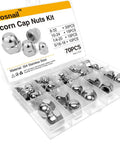 Acorn Nut Kit 70 Piece Stainless Steel Dome Head Hex Cap Nuts Set 8 32 10 24 1 4 20 5 16 18 shown in open case