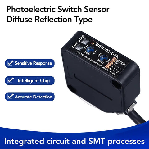 High Accuracy Infrared Photoelectric Beam Sensor With 70cm Detection Range Easy Install Diffuse Reflection Switch BEN700